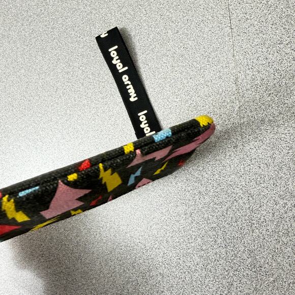 Vtg Loyal Army Zip Pouch Card Case Wallet Lightning Bolt Black Multi - Picture 3 of 5